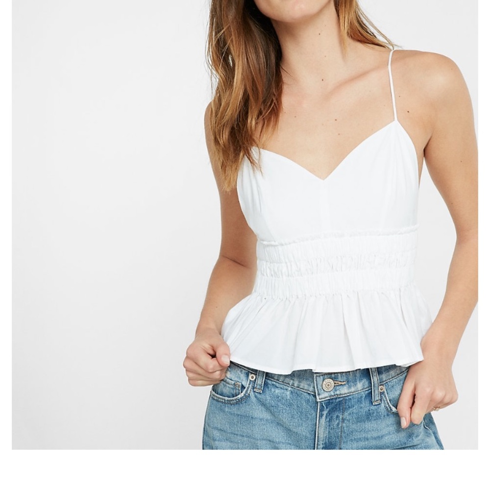 Express Ruched Peplum Babydoll Cami